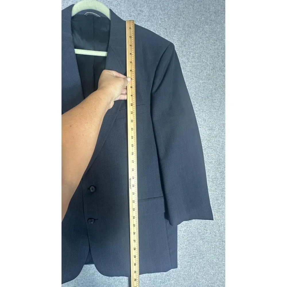 Vintage Christian Dior Blazer Mens 46R‎ Charcoal Gray 2 Button Sport Coat 80s